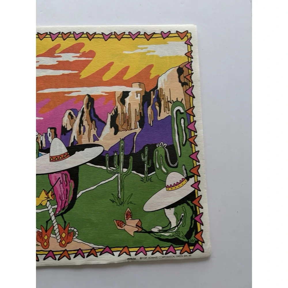 Vintage Fort Howard Paper Placemats Western Cantina Set of 16 Unlaminated